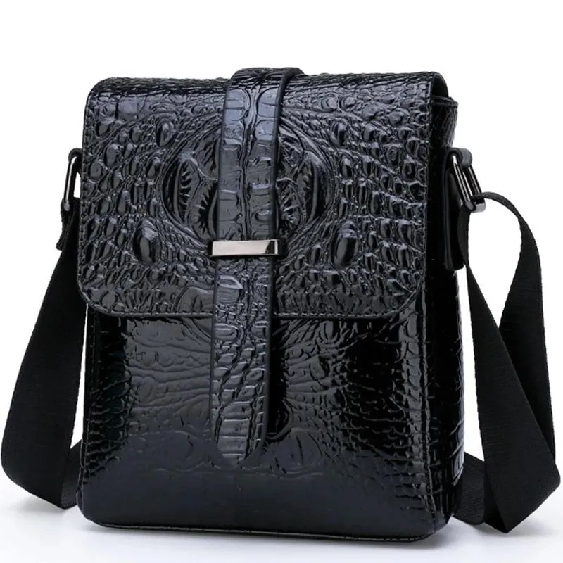 Luxury Alligator Flap Messenger Bag