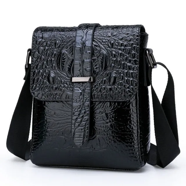 Luxury Alligator Flap Messenger Bag