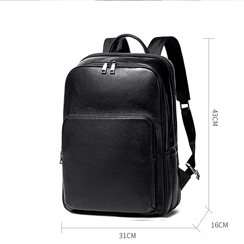 Luxury Cow Leather Laptop Travel Backpack