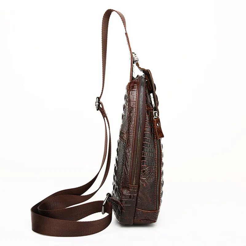 Luxury CrocLeather Crocodile Pattern Shoulder Messenger Bag