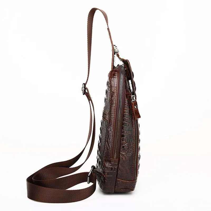 Luxury CrocLeather Crocodile Pattern Shoulder Messenger Bag