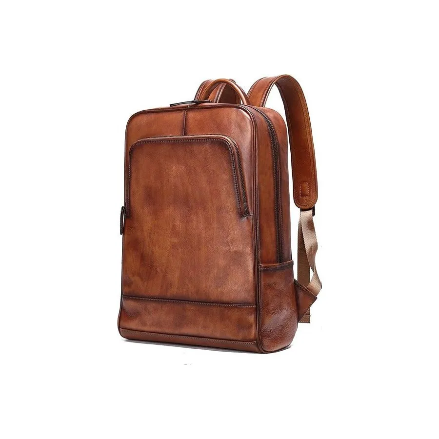 Luxury Exotic Cow Leather Laptop Travel Backpack