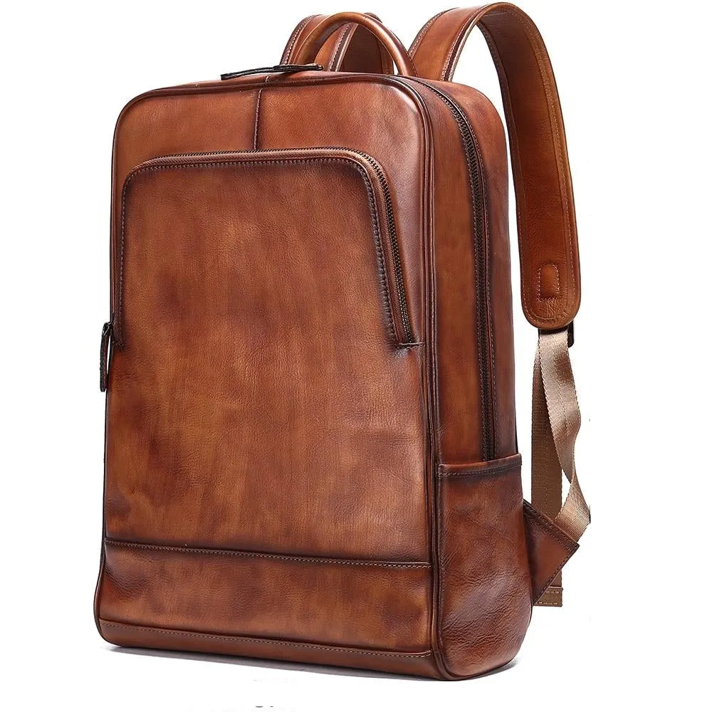 Luxury Exotic Cow Leather Laptop Travel Backpack