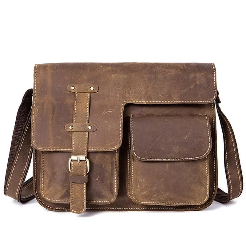 Luxury Exotic Leather Vintage Flap Crossbody Briefcase