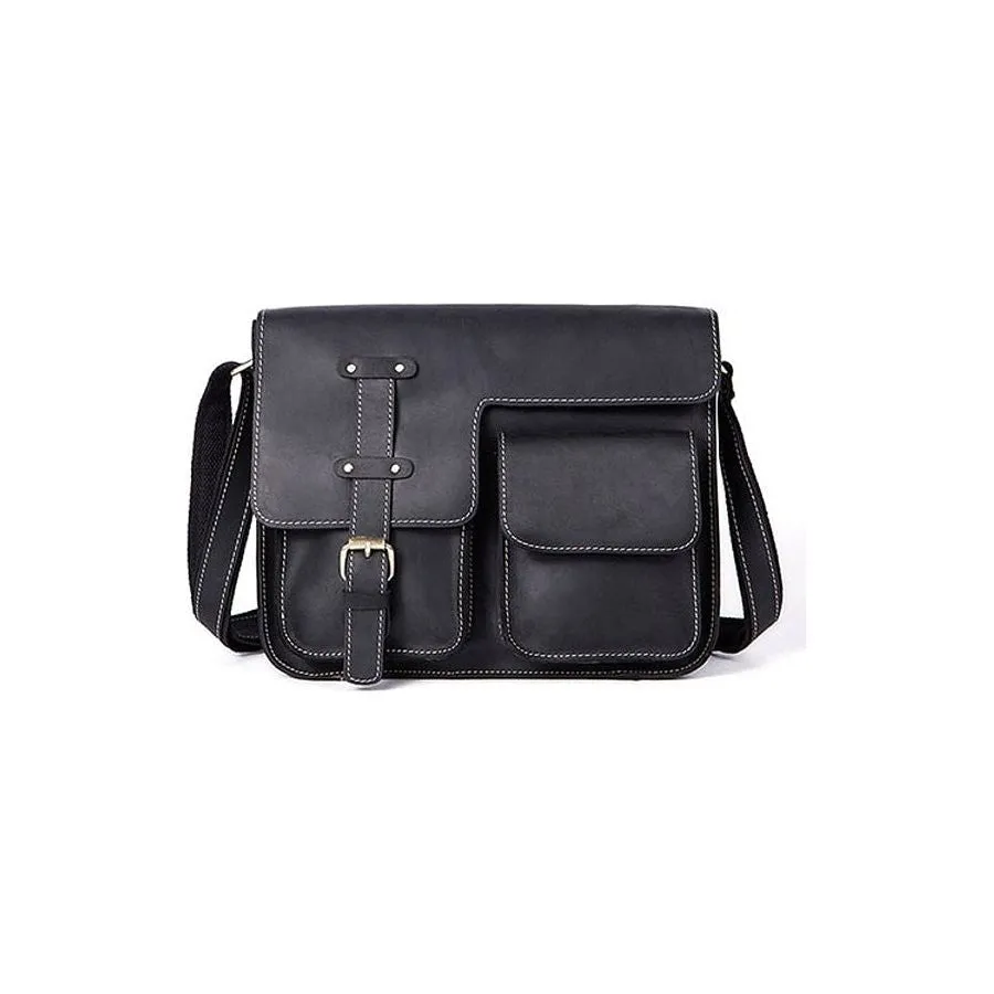 Luxury Exotic Leather Vintage Flap Crossbody Briefcase