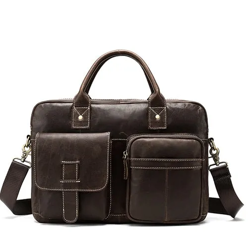 Luxury Exotic Leather Zipper Laptop Briefcase