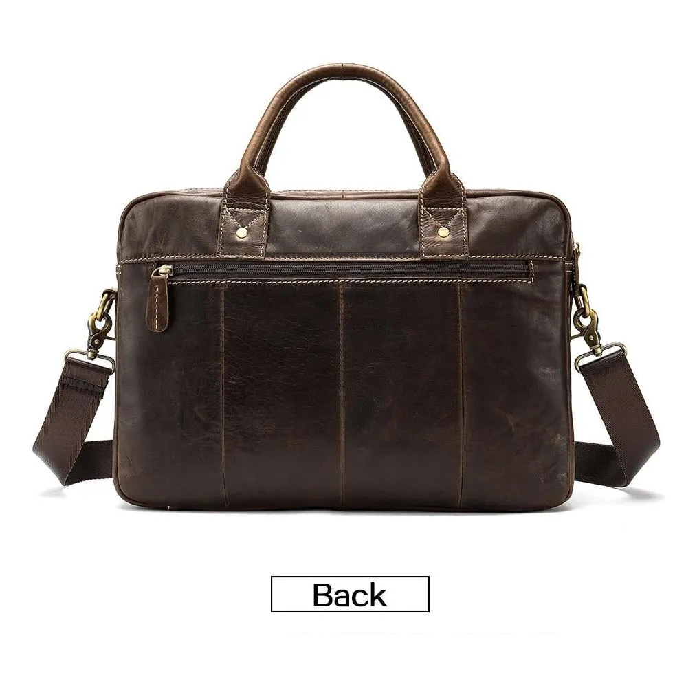 Luxury Exotic Leather Zipper Laptop Briefcase