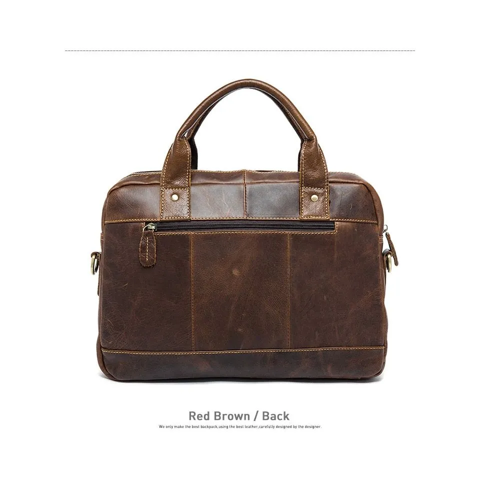 Luxury Exotic Leather Zipper Laptop Briefcase