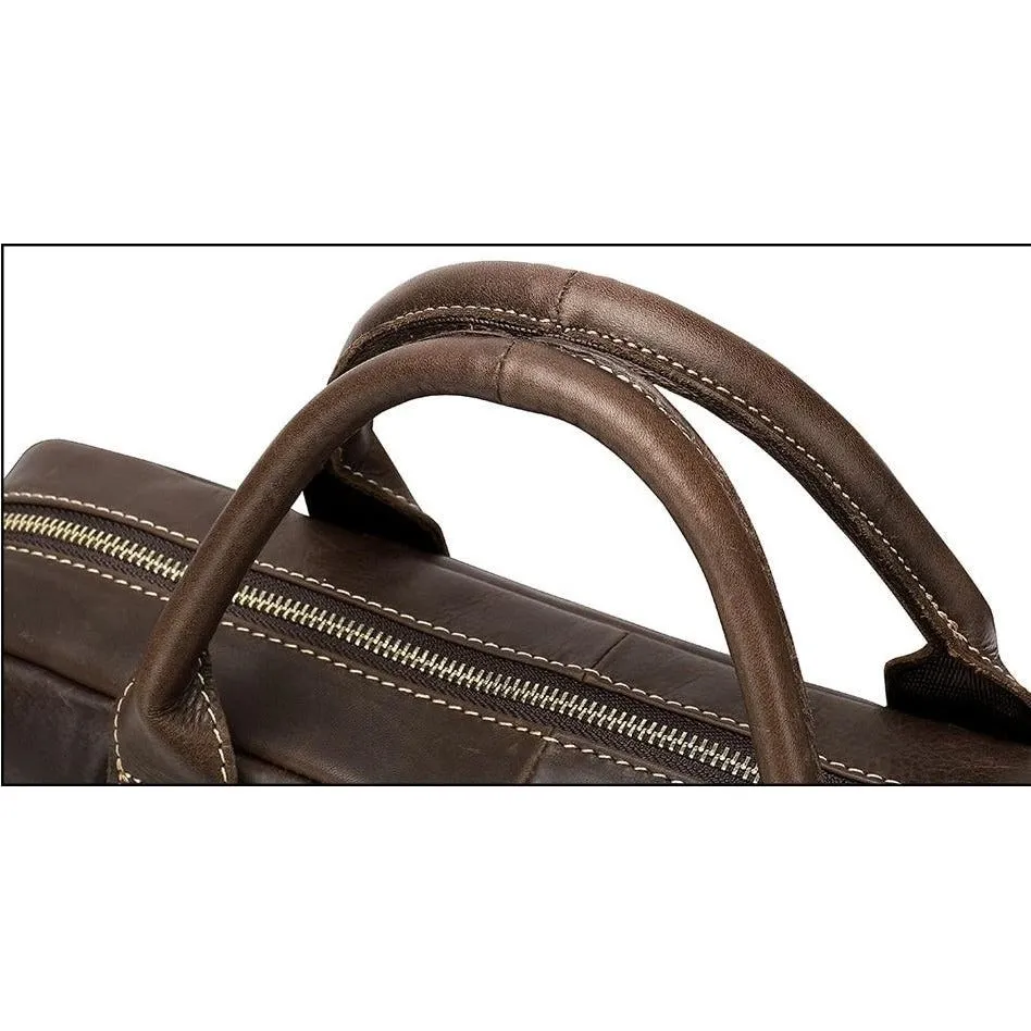 Luxury Exotic Leather Zipper Laptop Briefcase