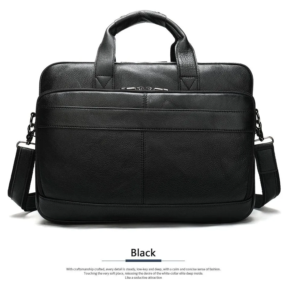 Luxury Exotic Leather Zipper Office Briefcase