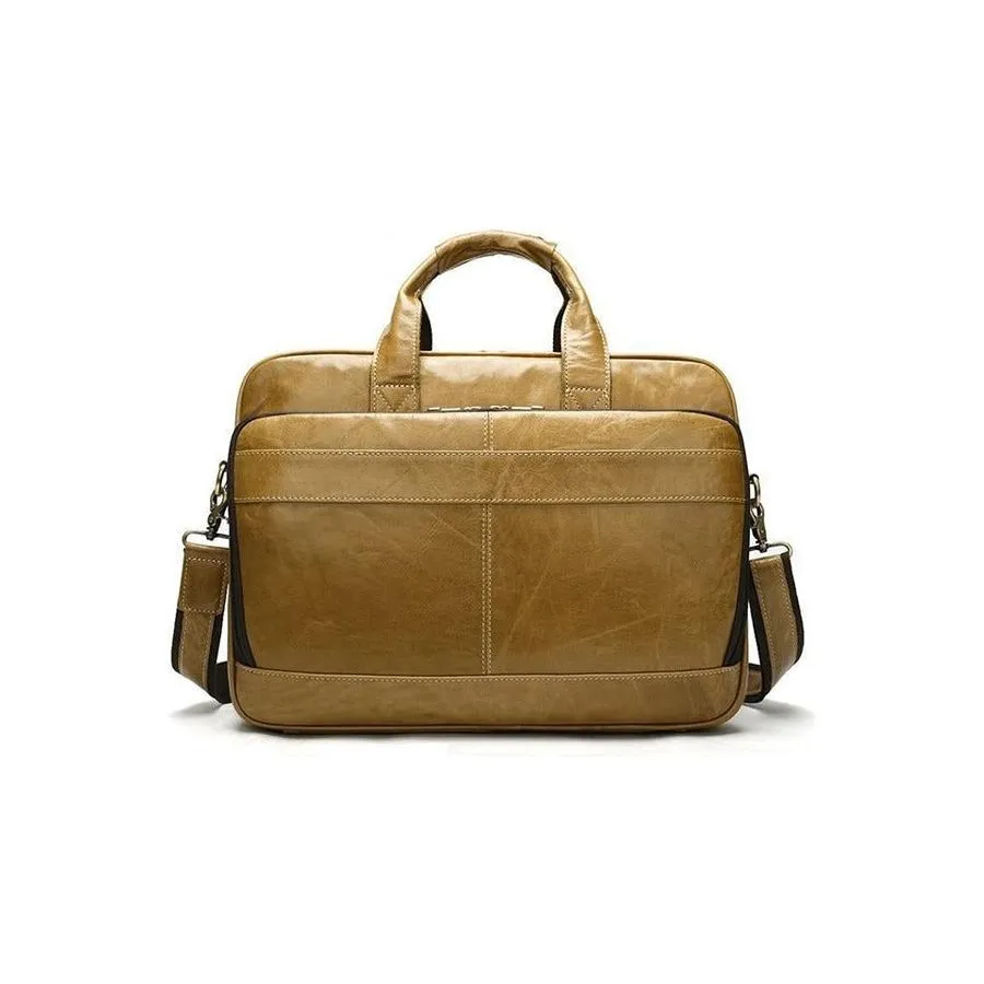 Luxury Exotic Leather Zipper Office Briefcase