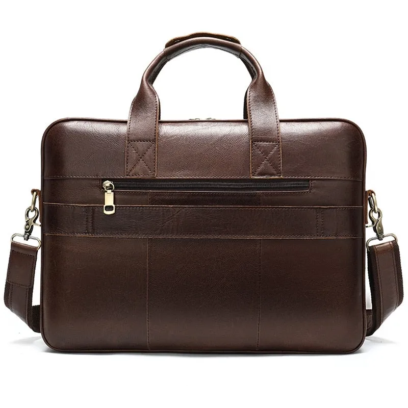 Luxury Exotic Leather Zipper Office Briefcase