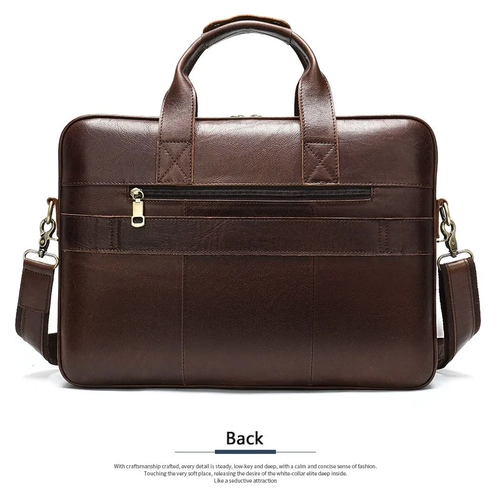 Luxury Exotic Leather Zipper Office Briefcase