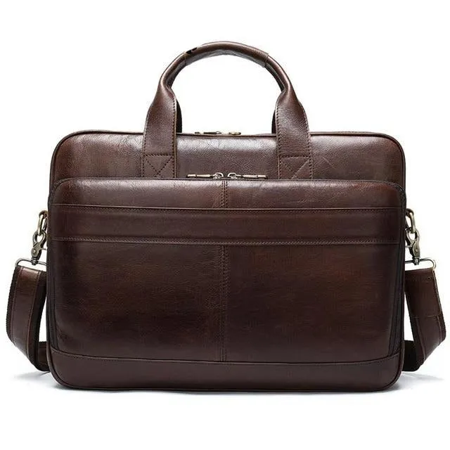 Luxury Exotic Leather Zipper Office Briefcase