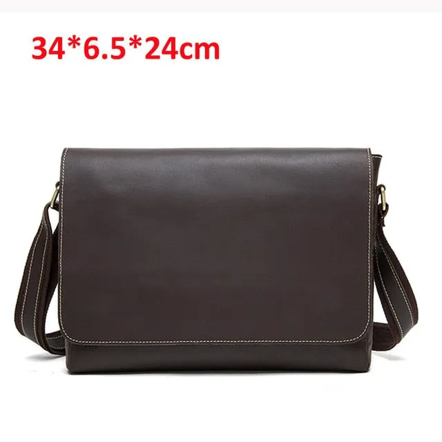 Luxury Leather Flap Laptop Office Briefcase Bag