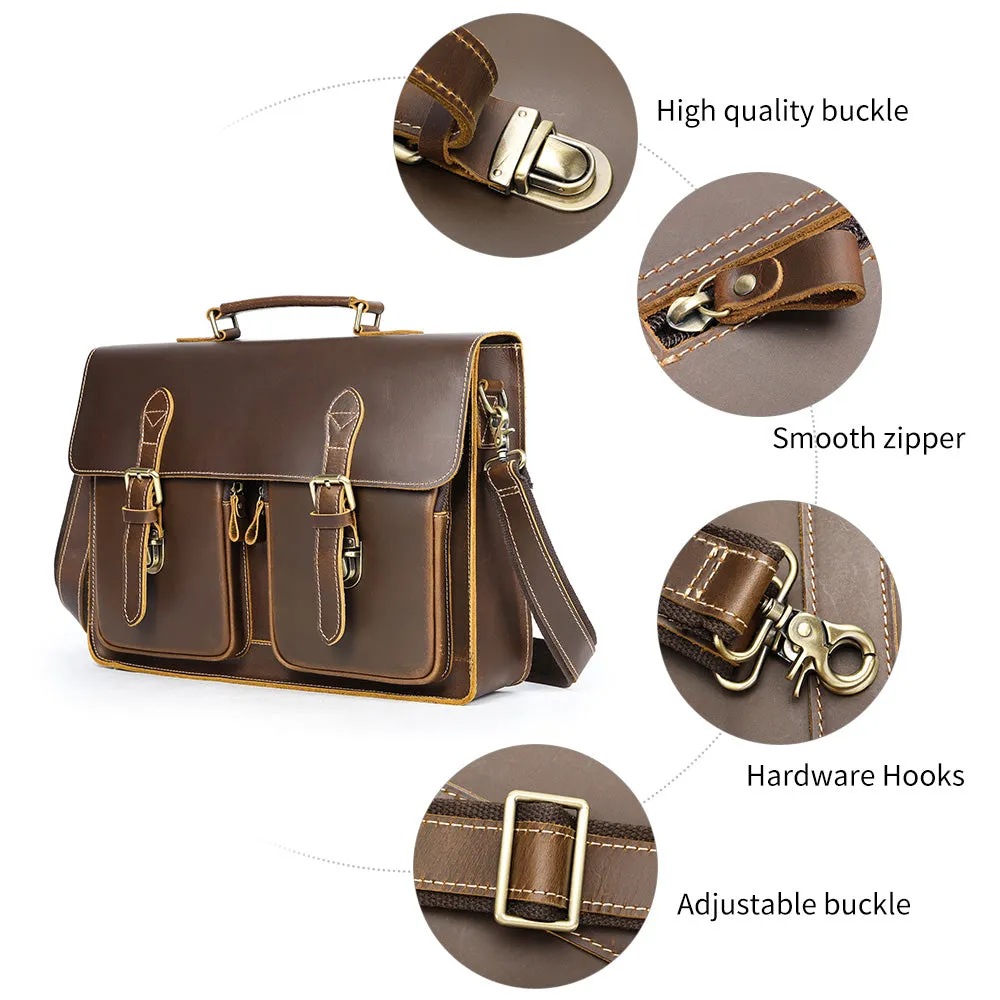 Luxury Leather Zipper Shoulder Bag