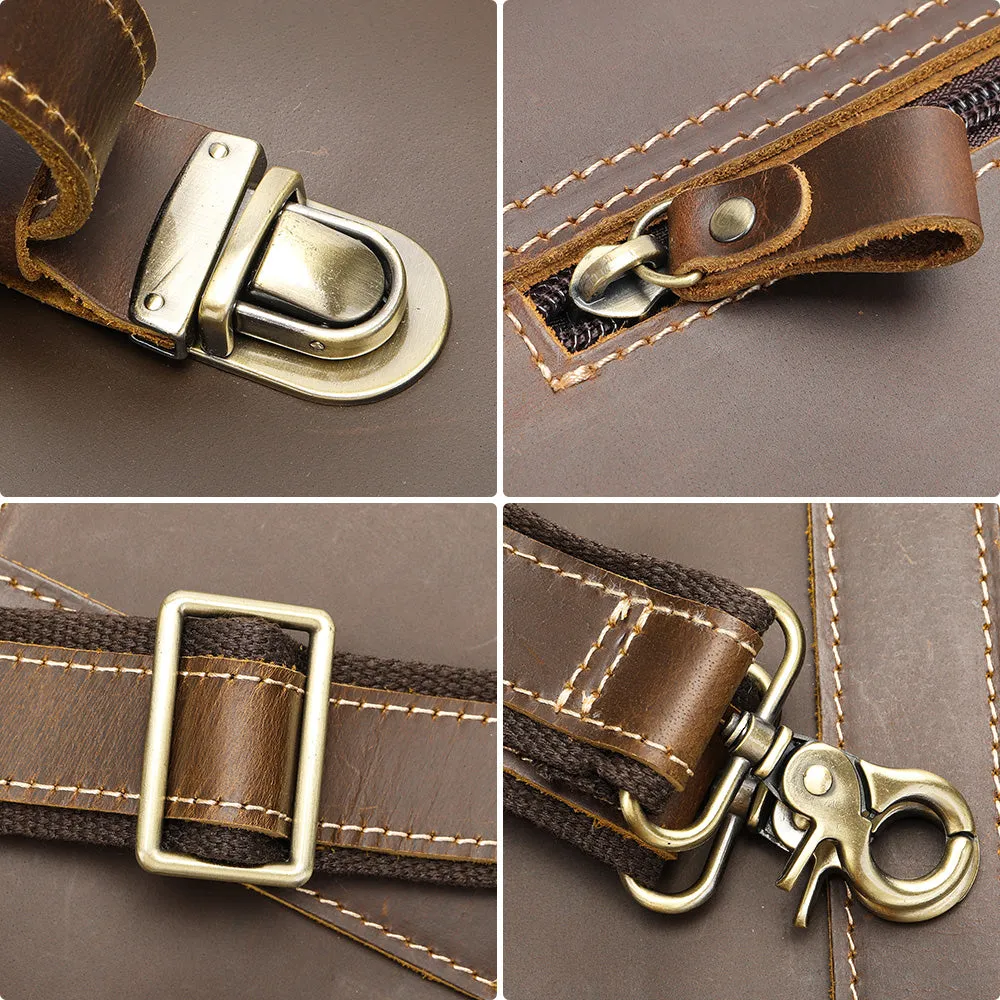 Luxury Leather Zipper Shoulder Bag