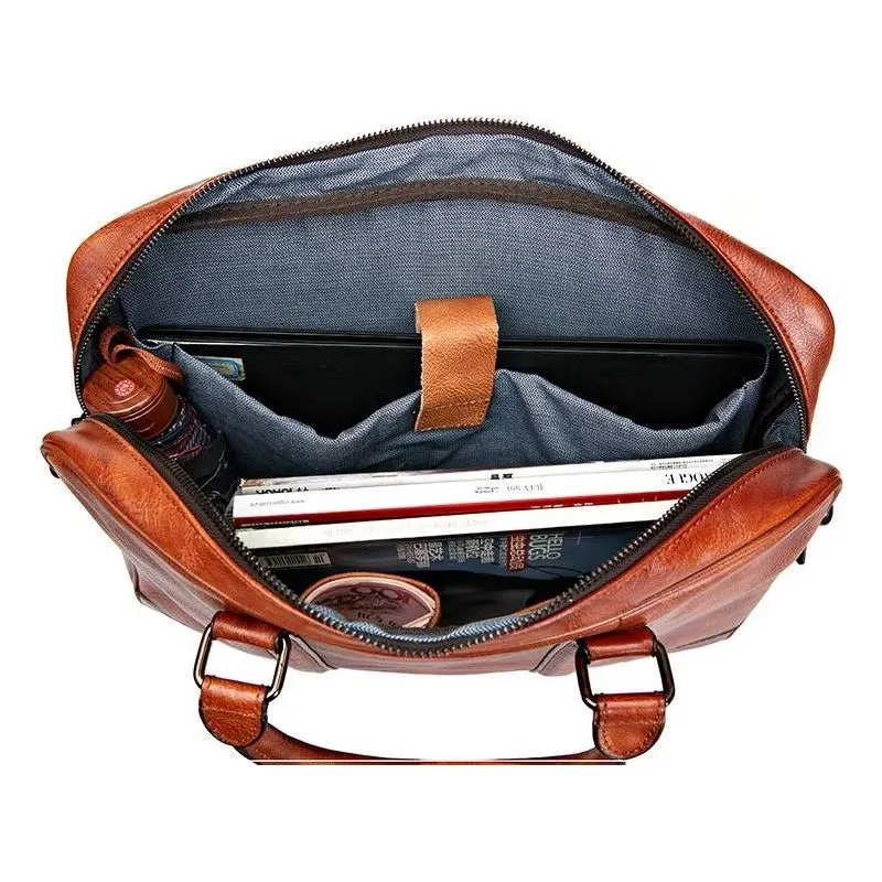 LuxuryLeather Men's Travel Bag