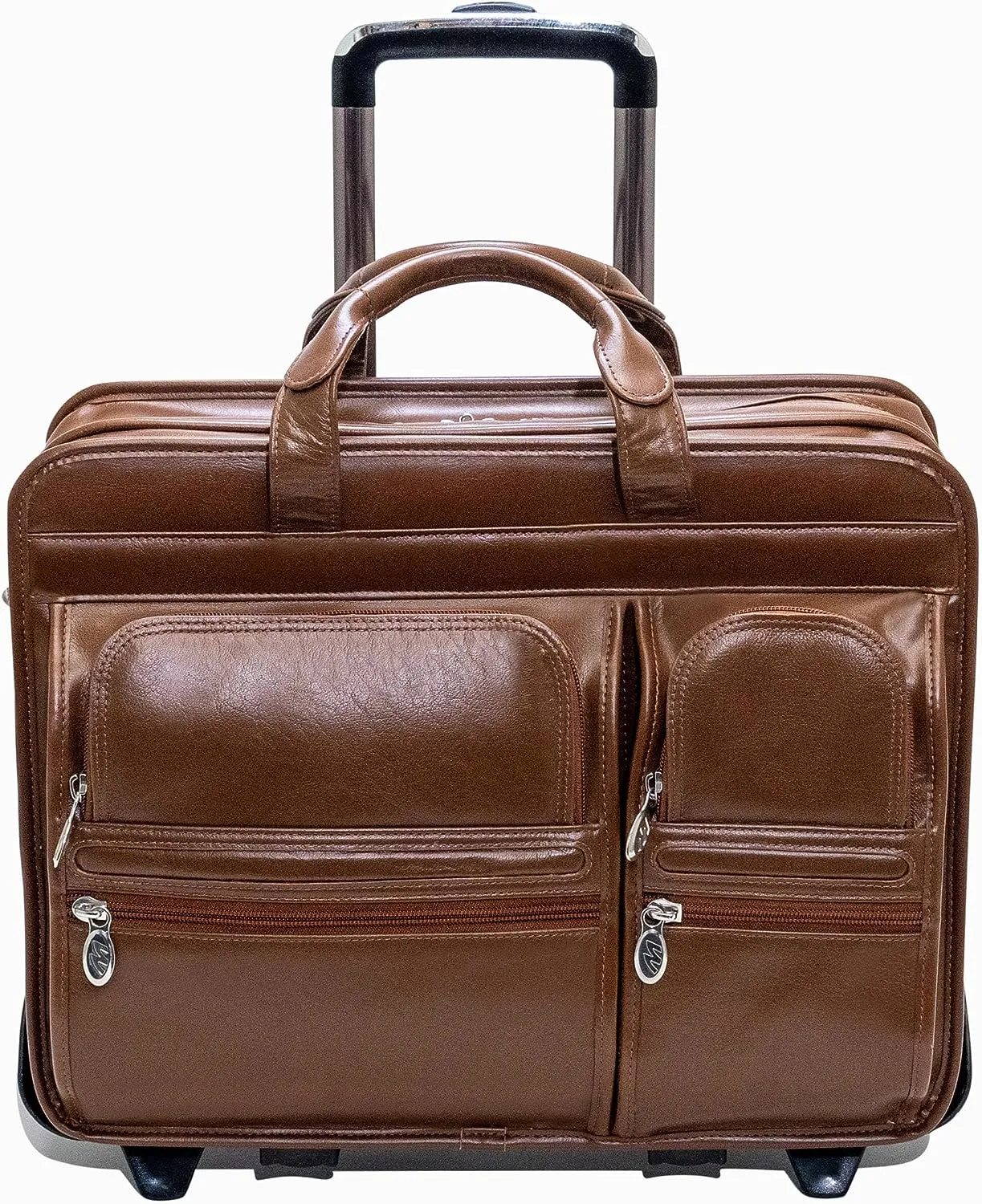 McKlein USA Clinton 17" Leather Patented Detachable Wheeled Laptop Briefcase