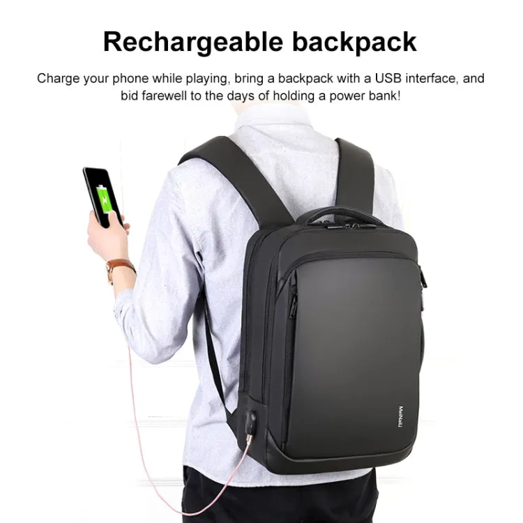 MeiNaiLi 1901 Large Capacity Men Shoulders Bag Laptop Backpack with  External USB Charging Port