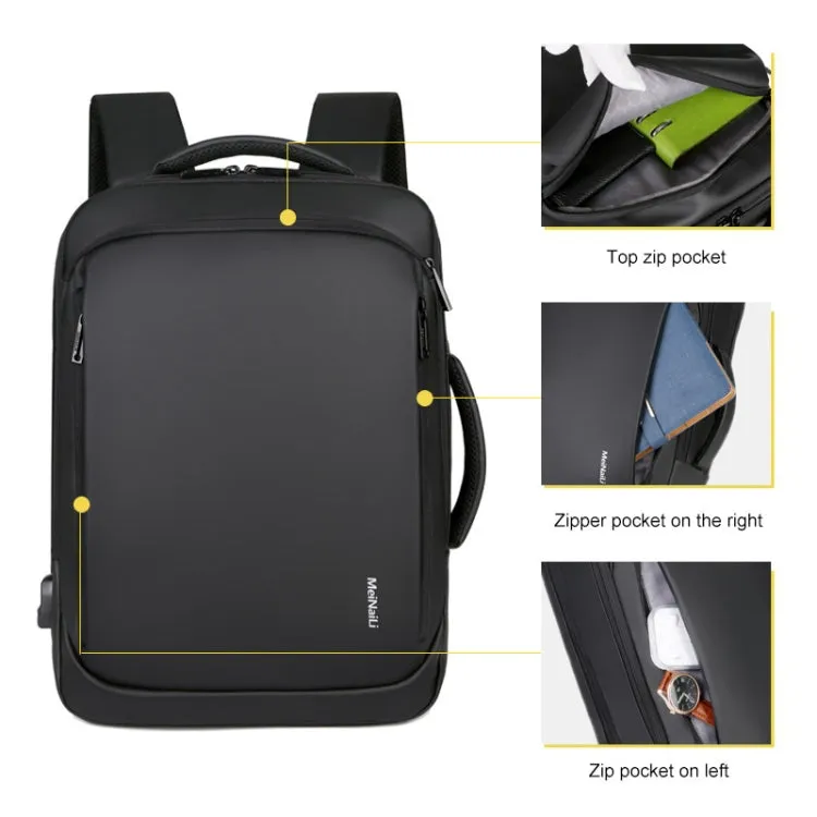 MeiNaiLi 1901 Large Capacity Men Shoulders Bag Laptop Backpack with  External USB Charging Port