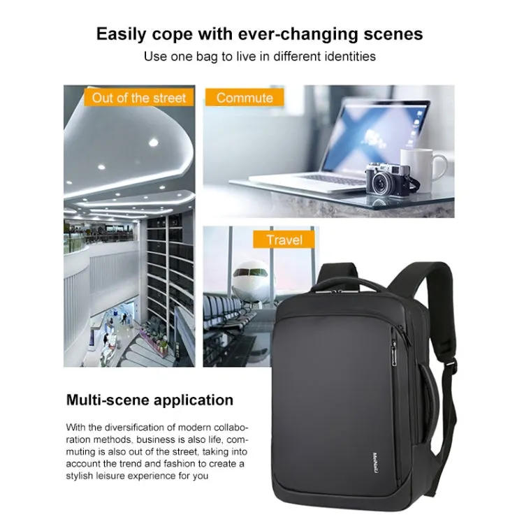 MeiNaiLi 1901 Large Capacity Men Shoulders Bag Laptop Backpack with  External USB Charging Port