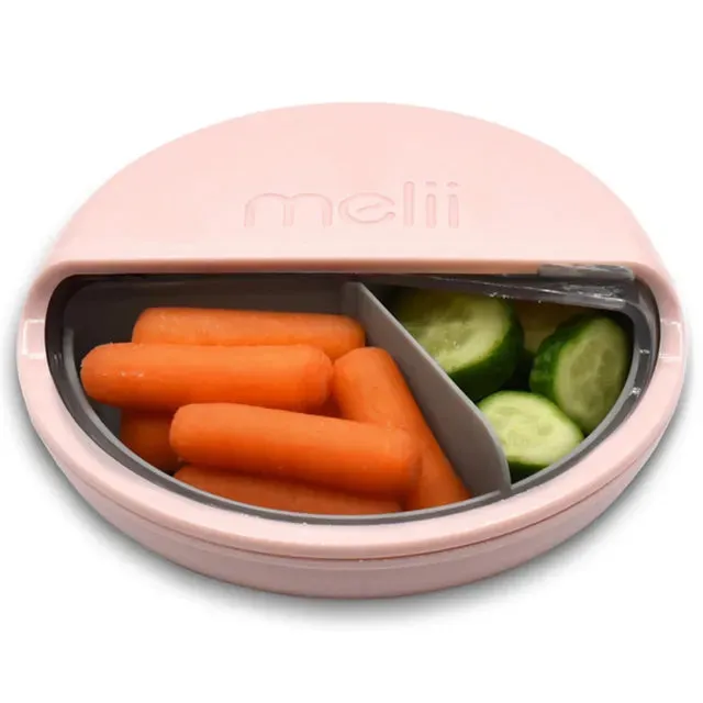 Melii Spin 3 Compartment Snack Container (Pink)