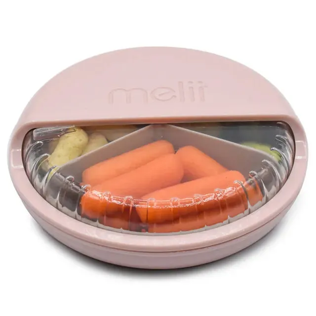 Melii Spin 3 Compartment Snack Container (Pink)