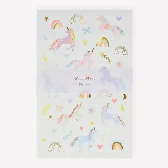 Meri Meri Unicorn Tattoo Sheets (x 2 sheets)