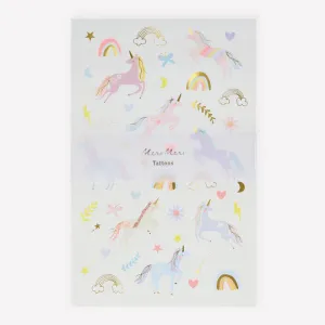 Meri Meri Unicorn Tattoo Sheets (x 2 sheets)