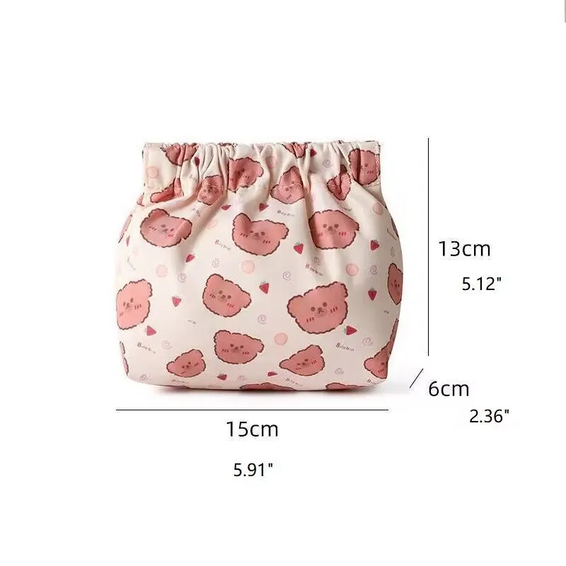 Mini Portable Shrapnel Coin Purse,Personal Pocket Bag, Small Cosmetic Makeup Storage Bag,Portable Waterproof Squeeze Top Cosmetic Bag,Printed Waterproof and Anti-Squeeze Coin Purse