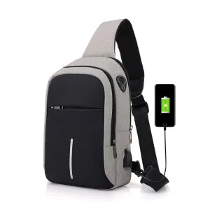 Multifunction Crossbody Bags USB Charging Chest Pack Short Trip Water Repellent