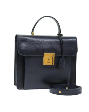 Navy Leather 2way Hand Bag with Accessories and Dust Bag