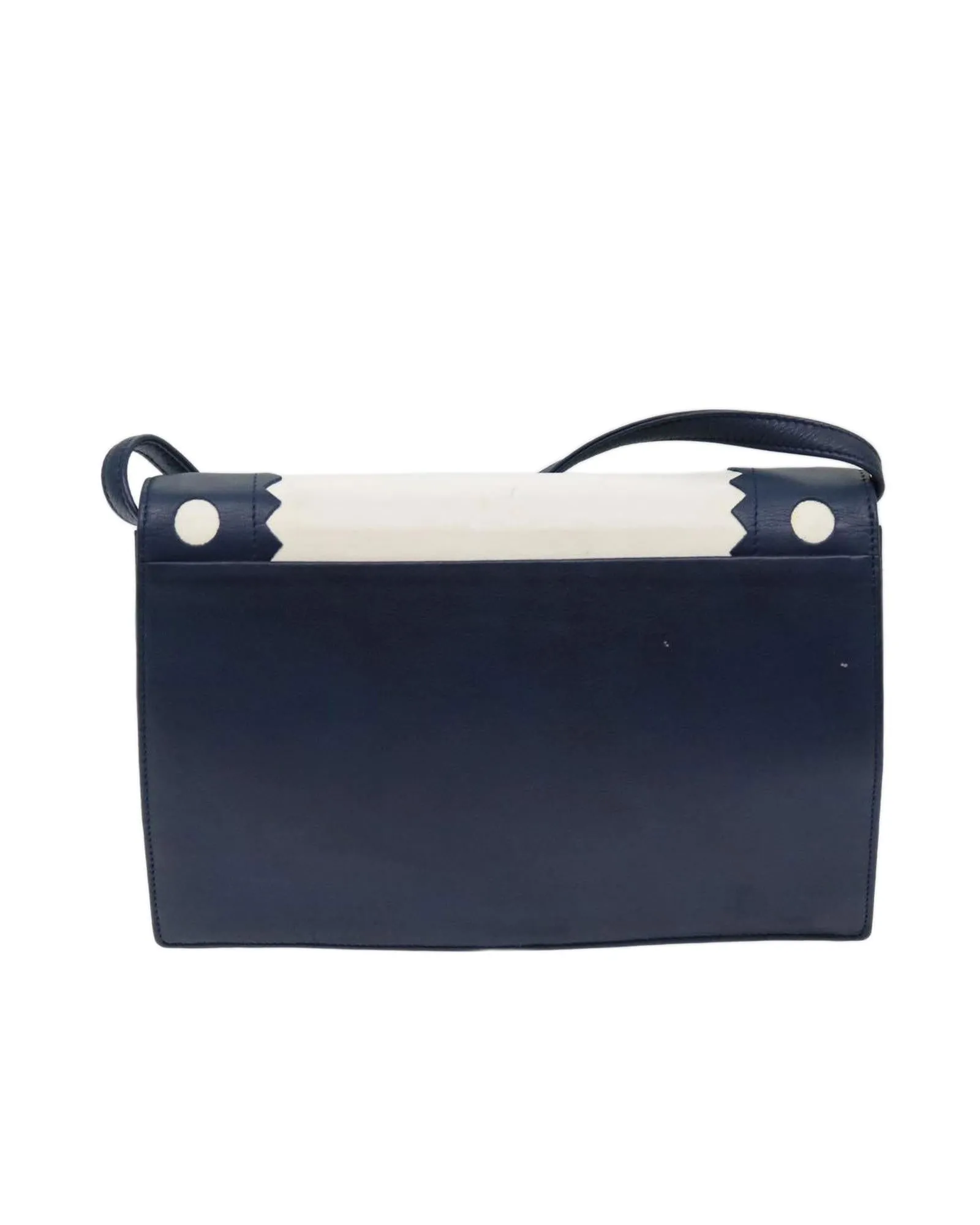 Navy Leather Shoulder Bag with Accessories