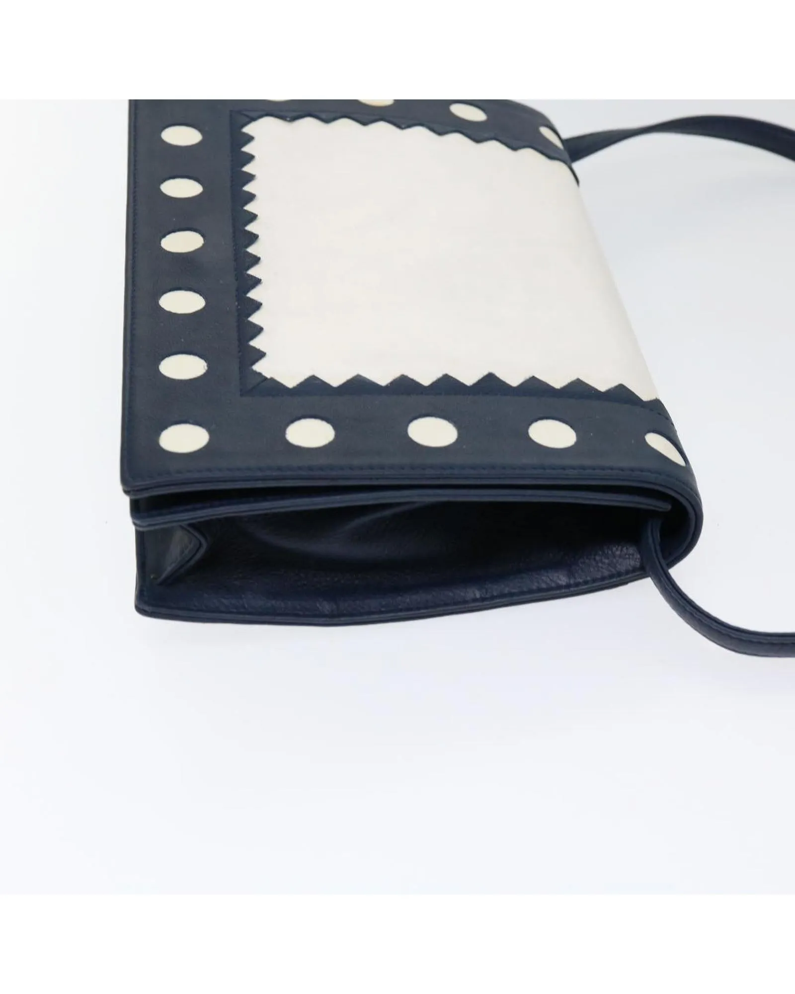 Navy Leather Shoulder Bag with Accessories