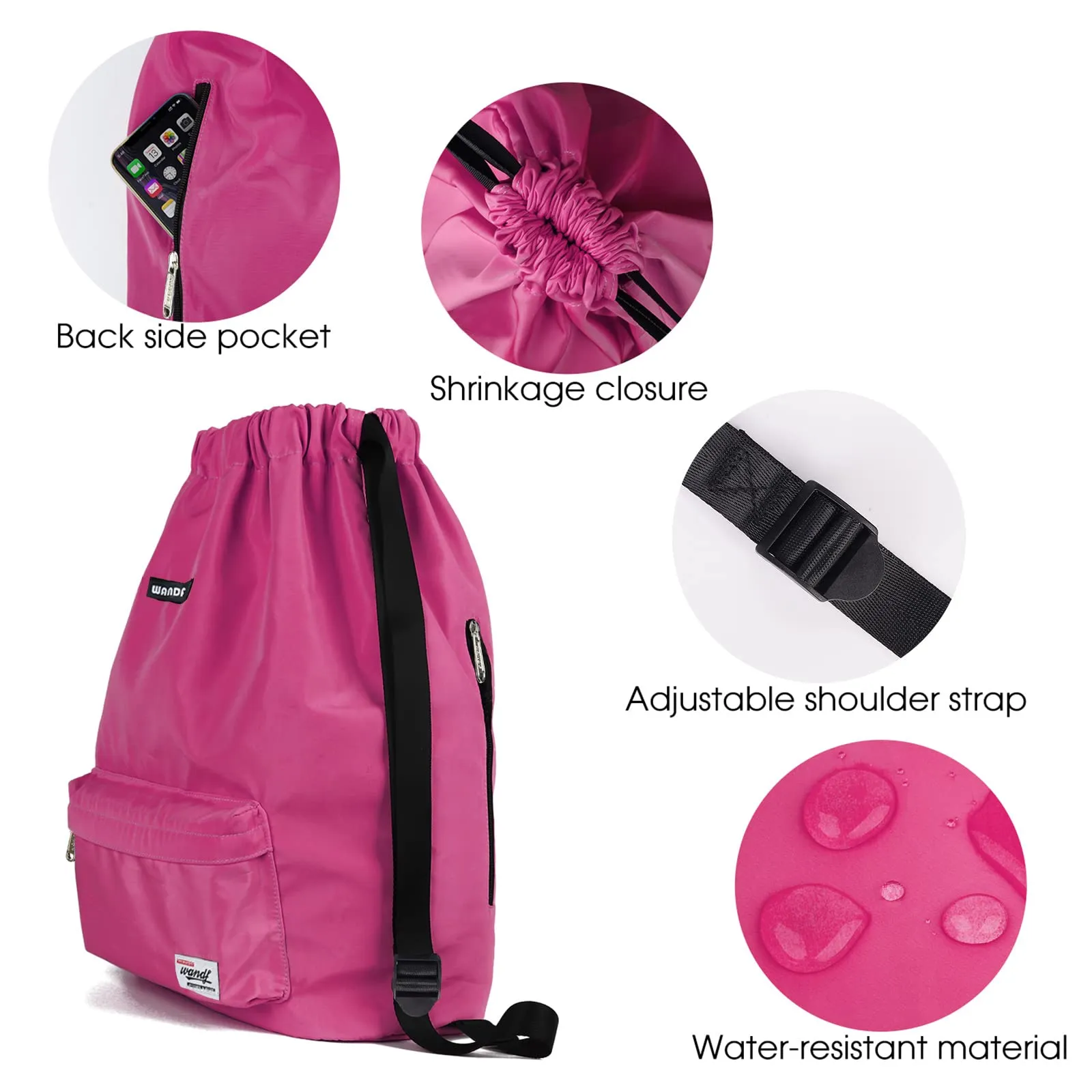 Nylon Drawstring Backpack WF6032