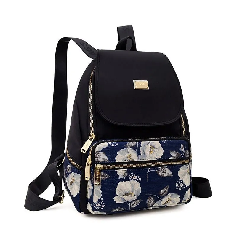 Nylon Floral Printing Backpacks For Women