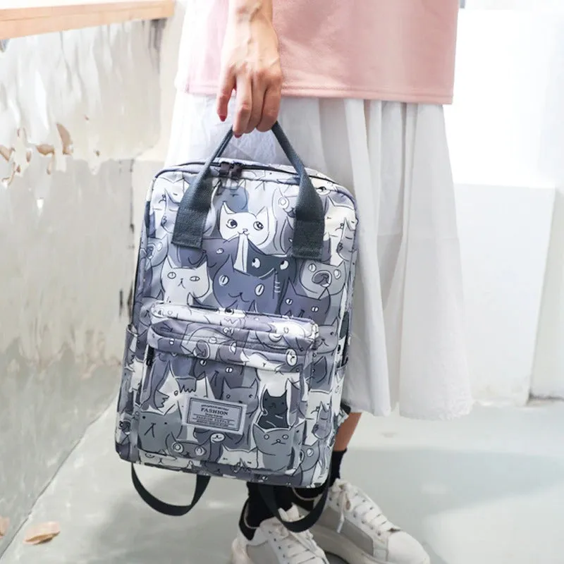 Oxford Printed Waterproof Backpacks For Girls