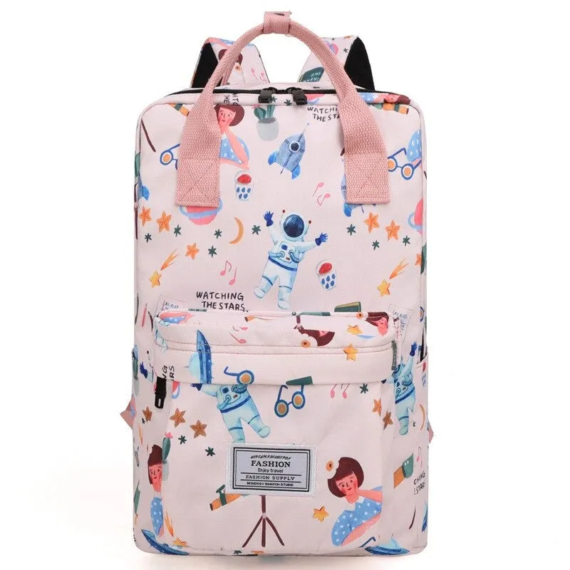 Oxford Printed Waterproof Backpacks For Girls