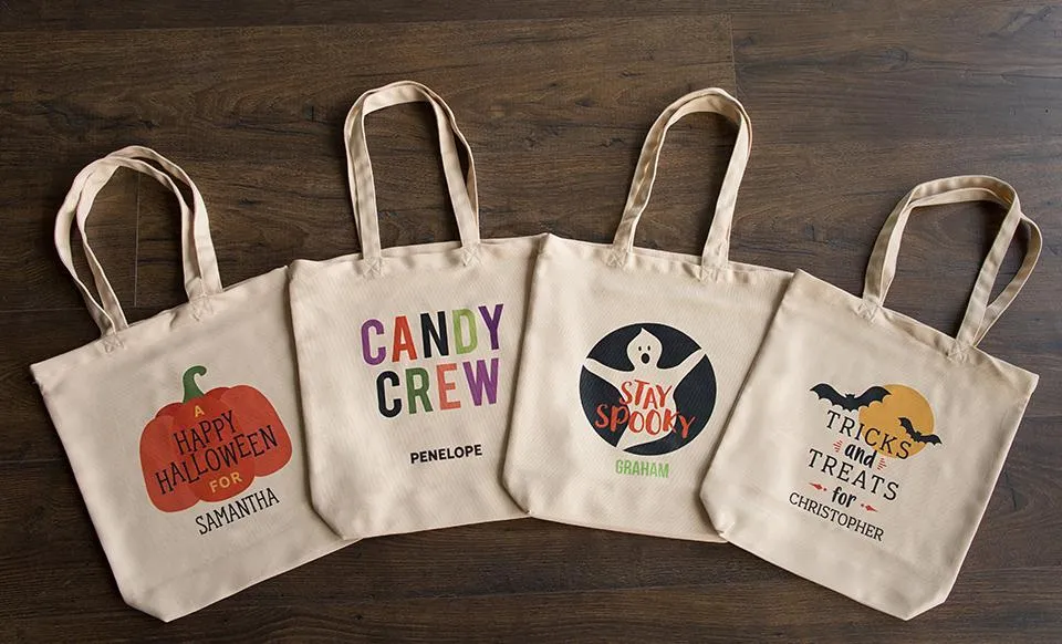 Personalized Kids Halloween Trick-or-Treat Tote Bags