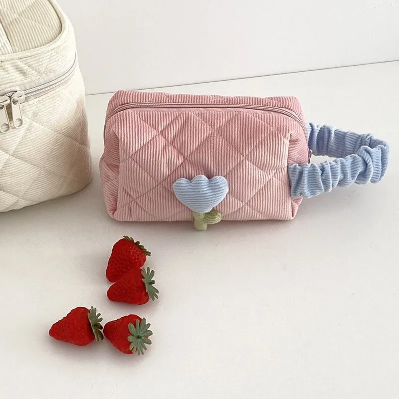 Portable Tulip Flower Cosmetic and Travel Make-up Pouch Bags