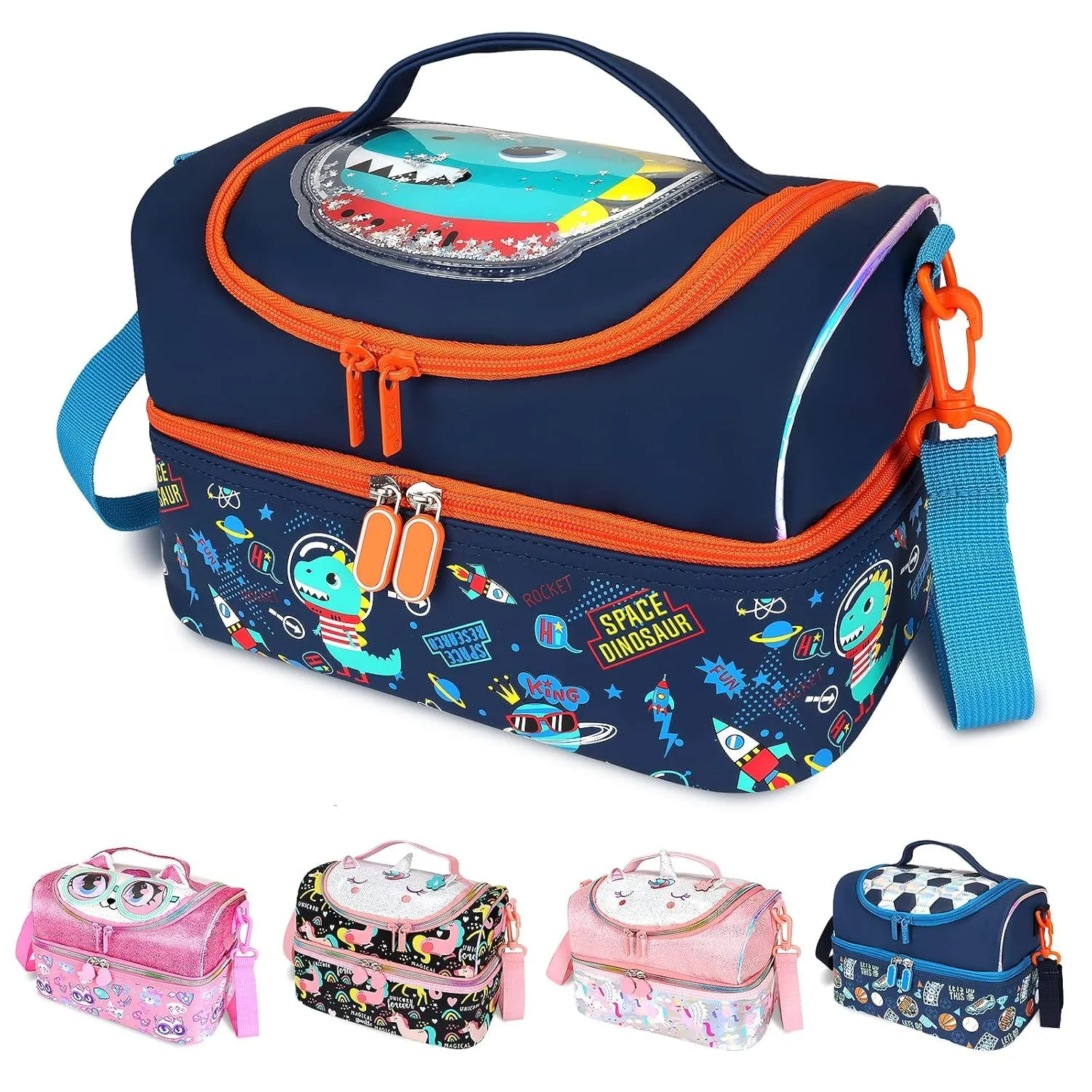 PRODUCTS DOUBLE DECKER COOLER INSULATED LUNCH BAG FOR BOYS&GIRLS&MEN&WOMEN WITH ADJUSTABLE STRAP LUNCH BAG FOR SCHOOL