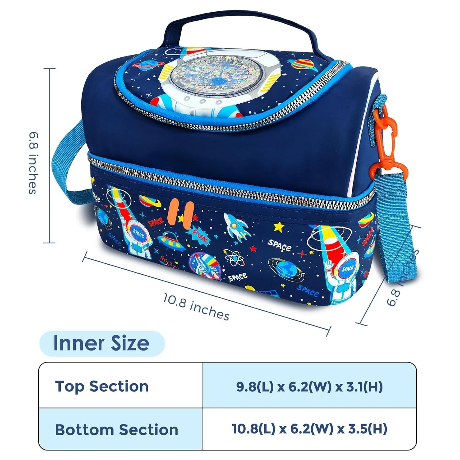 PRODUCTS DOUBLE DECKER COOLER INSULATED LUNCH BAG FOR BOYS&GIRLS&MEN&WOMEN WITH ADJUSTABLE STRAP LUNCH BAG FOR SCHOOL