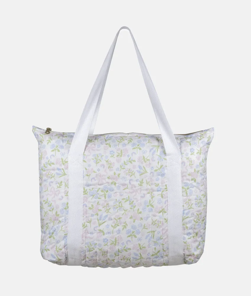 Quilted Baby Diaper Tote Bag – Blossom Theme