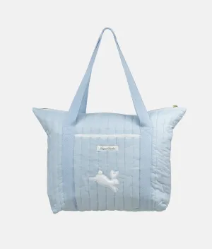 Quilted Baby Diaper Tote Bag – Blue Rabbit Theme