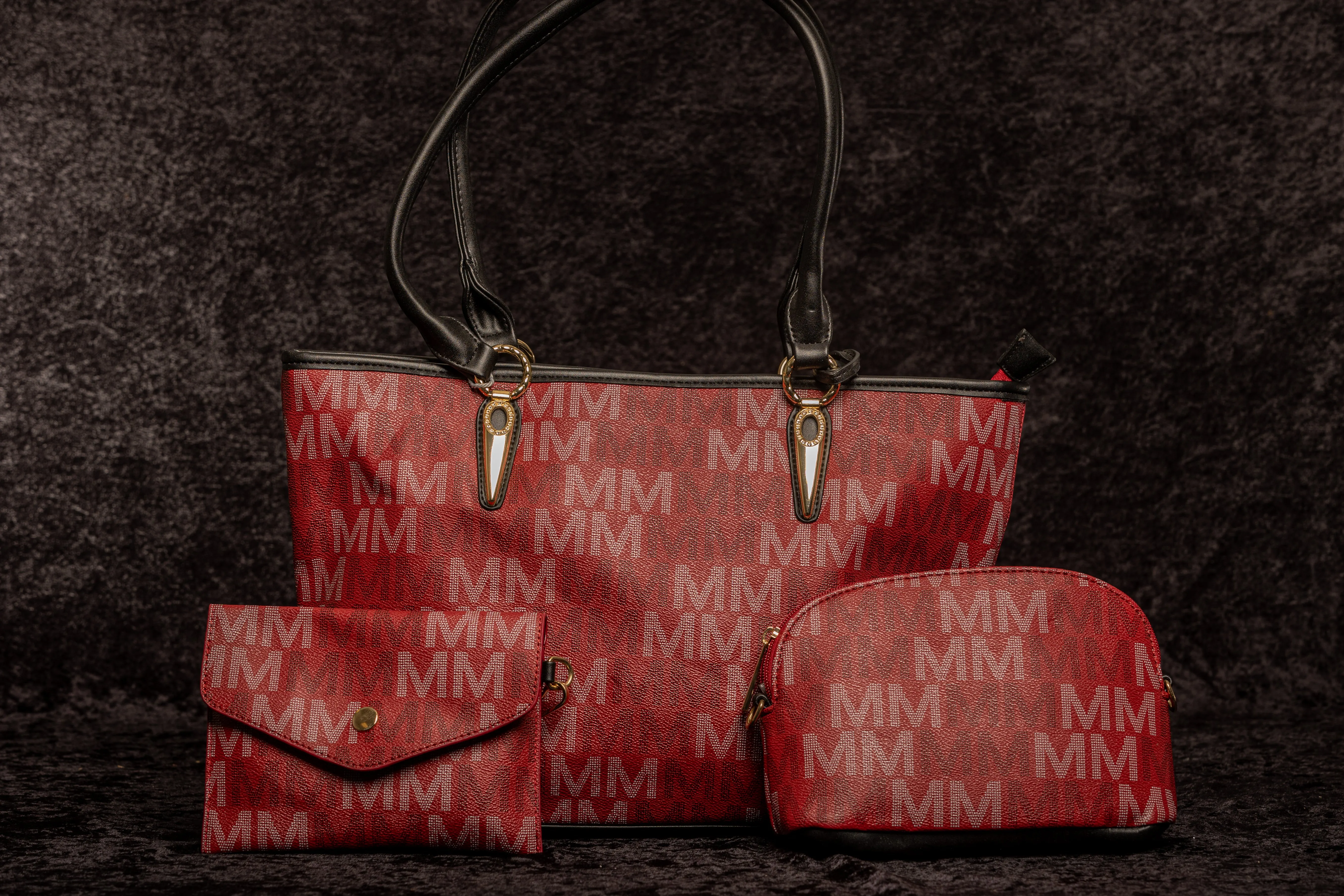 Red 3 Piece handbag