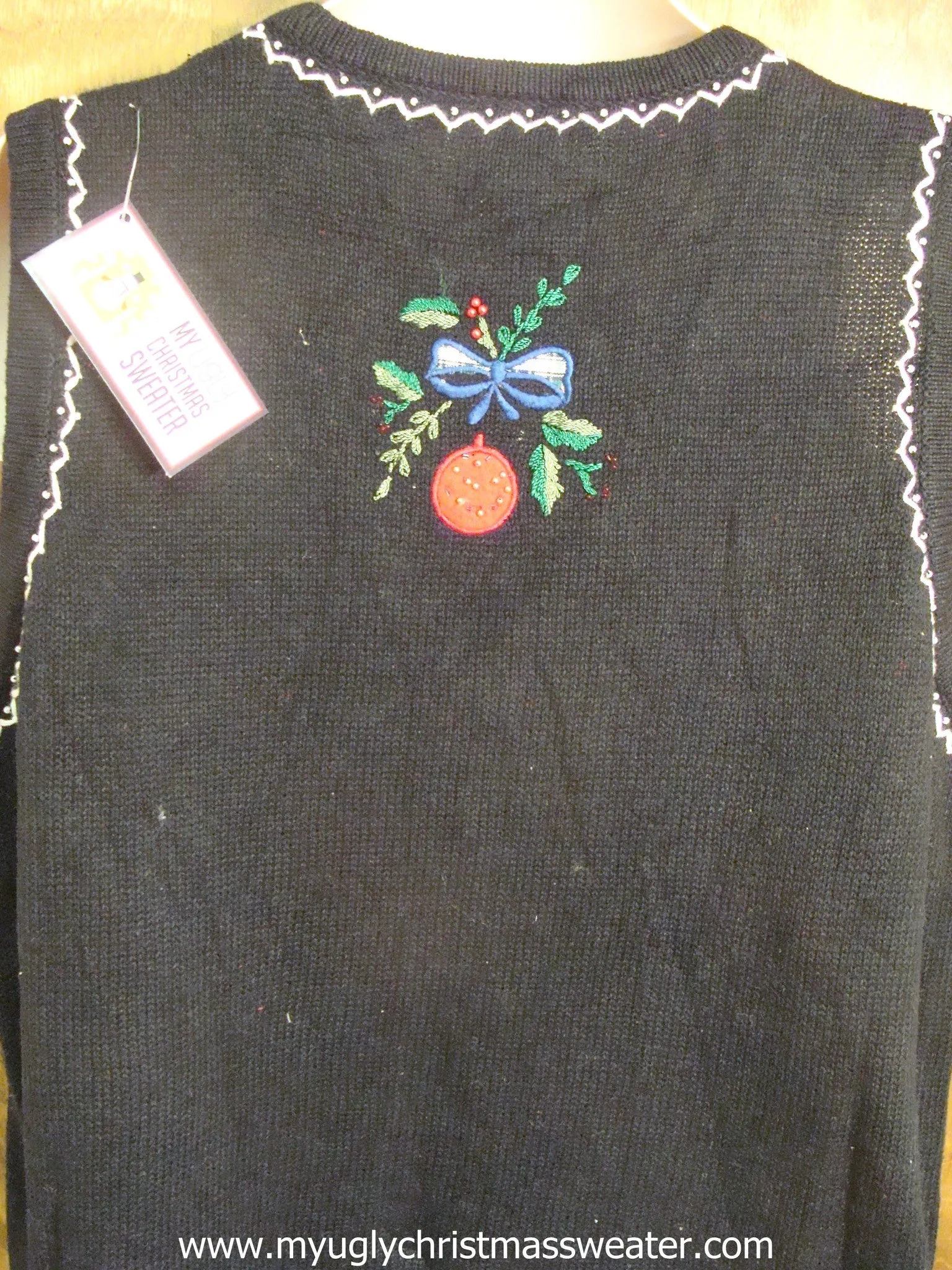 Red and Blue Ornaments Ugly Christmas Sweater Vest