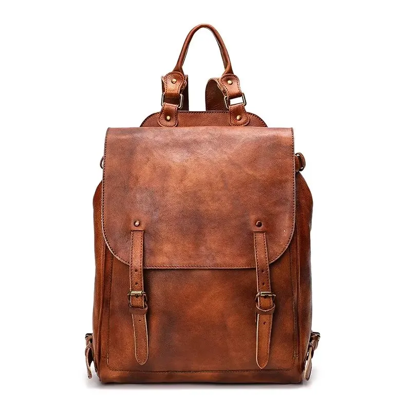 Retro Men's Large Capacity Leather Backpack