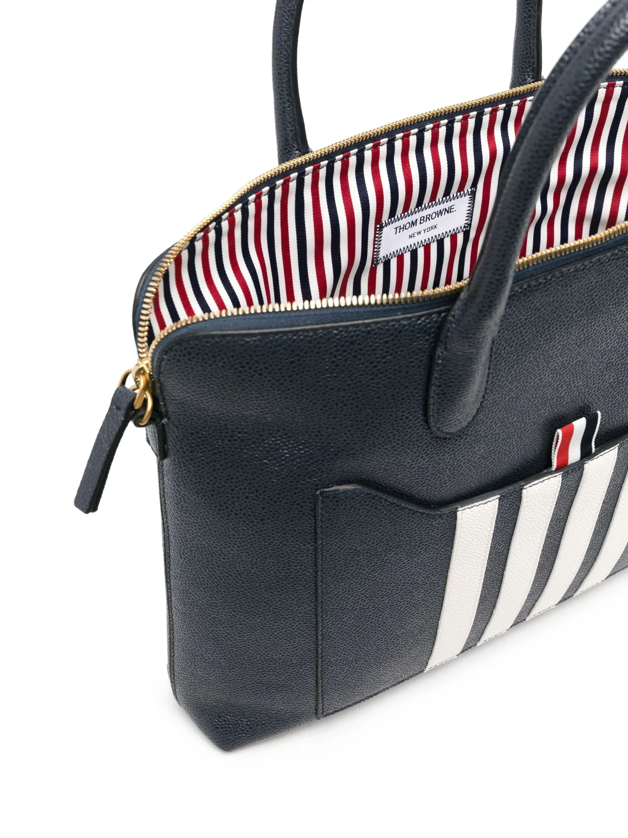 Slim Briefcase With 4 Bar Stripes