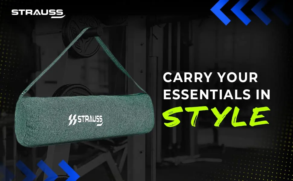 Strauss Gym Bag Jute | Durable and Long Lasting | for Both Men and Women | Suitable for Travel and Gym | Eco- Friendly and Washable | 56 X 25 Cm - (Green)